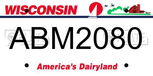 ABM2080 Wisconsin License Plate