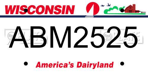 ABM2525 Wisconsin License Plate