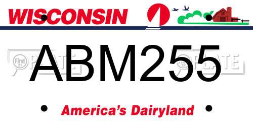 ABM255 Wisconsin License Plate