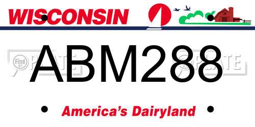 ABM288 Wisconsin License Plate