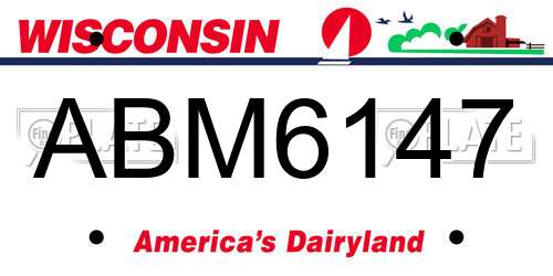 ABM6147 Wisconsin License Plate