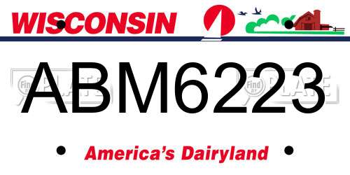 ABM6223 Wisconsin License Plate
