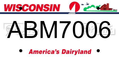 ABM7006 Wisconsin License Plate