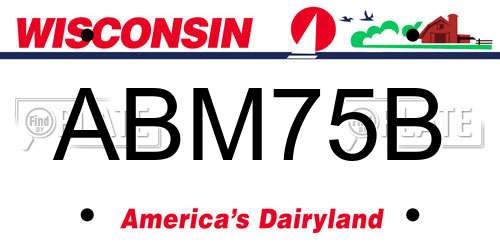 ABM75B Wisconsin License Plate