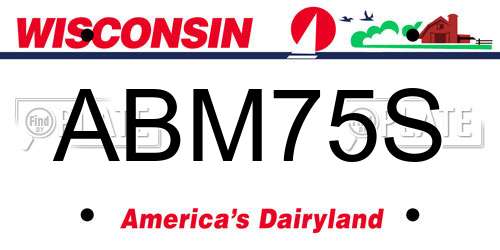 ABM75S Wisconsin License Plate