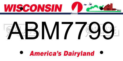 ABM7799 Wisconsin License Plate