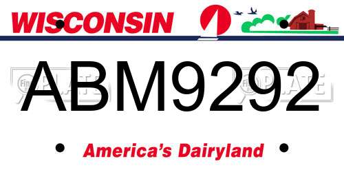ABM9292 Wisconsin License Plate