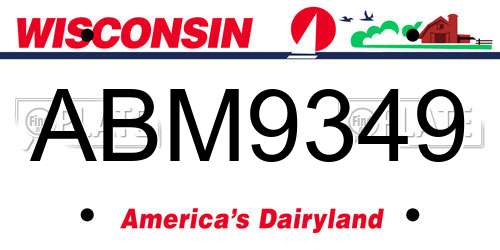 ABM9349 Wisconsin License Plate