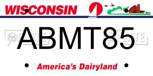 ABMT85 Wisconsin License Plate