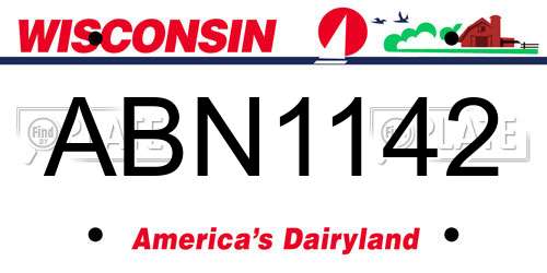 ABN1142 Wisconsin License Plate