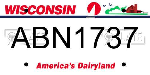 ABN1737 Wisconsin License Plate