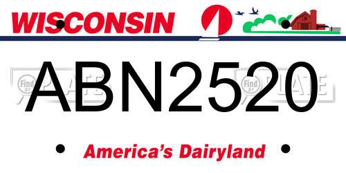 ABN2520 Wisconsin License Plate