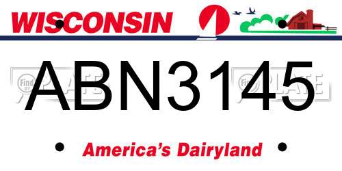ABN3145 Wisconsin License Plate