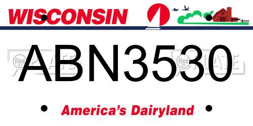 ABN3530 Wisconsin License Plate
