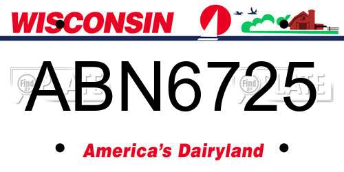 ABN6725 Wisconsin License Plate