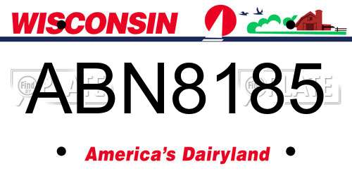 ABN8185 Wisconsin License Plate