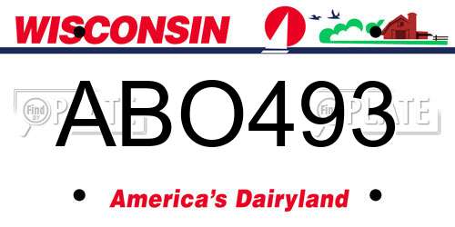 ABO493 Wisconsin License Plate