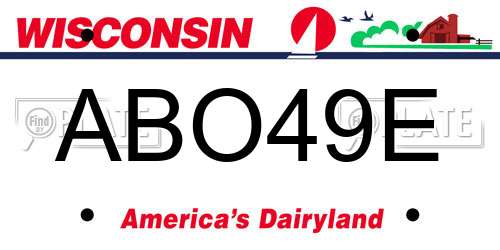 ABO49E Wisconsin License Plate