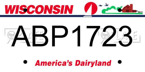 ABP1723 Wisconsin License Plate