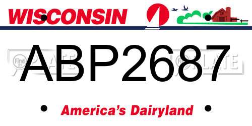 ABP2687 Wisconsin License Plate