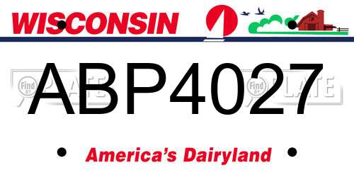 ABP4027 Wisconsin License Plate