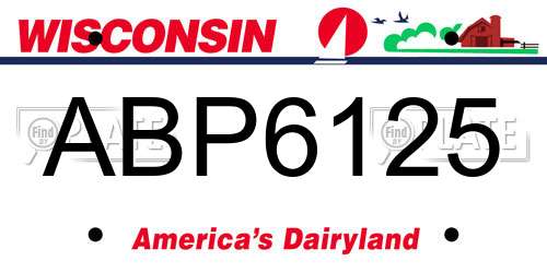 ABP6125 Wisconsin License Plate