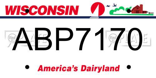 ABP7170 Wisconsin License Plate