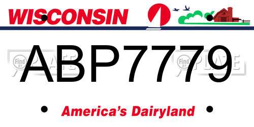 ABP7779 Wisconsin License Plate