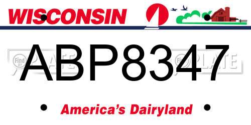 ABP8347 Wisconsin License Plate