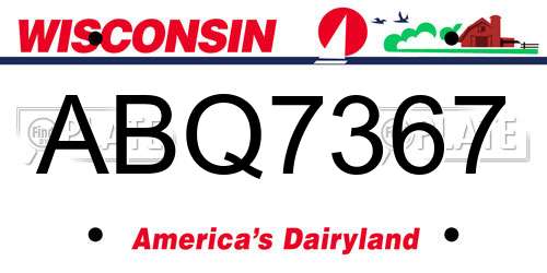 ABQ7367 Wisconsin License Plate