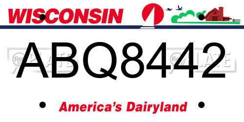 ABQ8442 Wisconsin License Plate