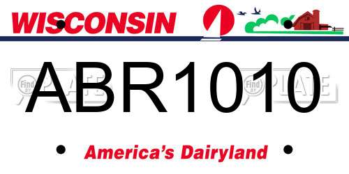 ABR1010 Wisconsin License Plate