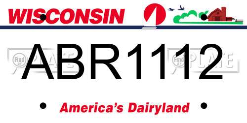 ABR1112 Wisconsin License Plate