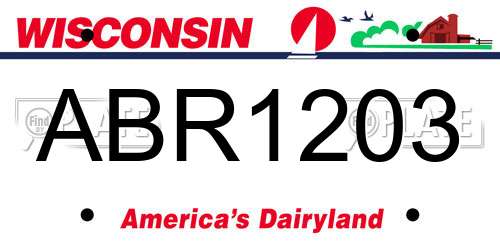 ABR1203 Wisconsin License Plate