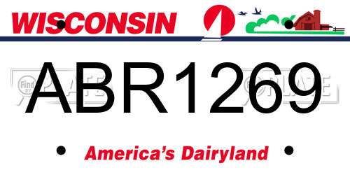 ABR1269 Wisconsin License Plate