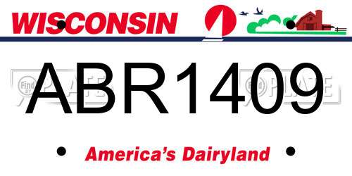 ABR1409 Wisconsin License Plate