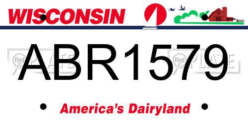 ABR1579 Wisconsin License Plate