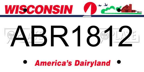 ABR1812 Wisconsin License Plate