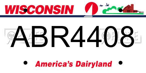 ABR4408 Wisconsin License Plate
