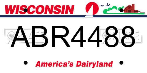 ABR4488 Wisconsin License Plate