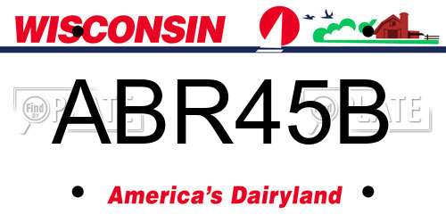 ABR45B Wisconsin License Plate