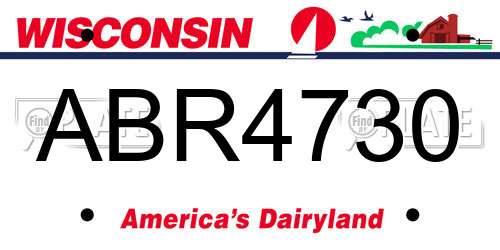 ABR4730 Wisconsin License Plate