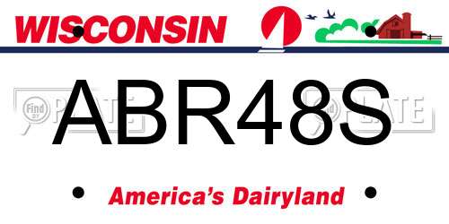ABR48S Wisconsin License Plate