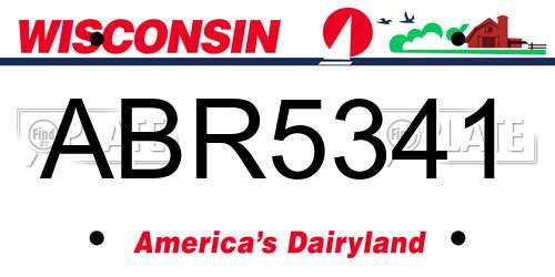 ABR5341 Wisconsin License Plate