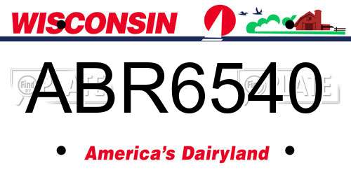 ABR6540 Wisconsin License Plate