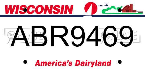 ABR9469 Wisconsin License Plate