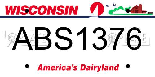 ABS1376 Wisconsin License Plate