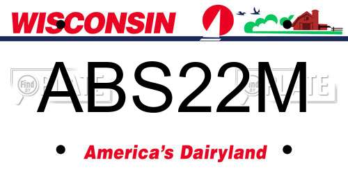 ABS22M Wisconsin License Plate