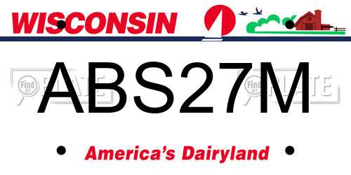 ABS27M Wisconsin License Plate