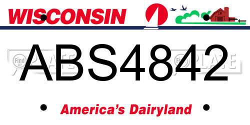 ABS4842 Wisconsin License Plate